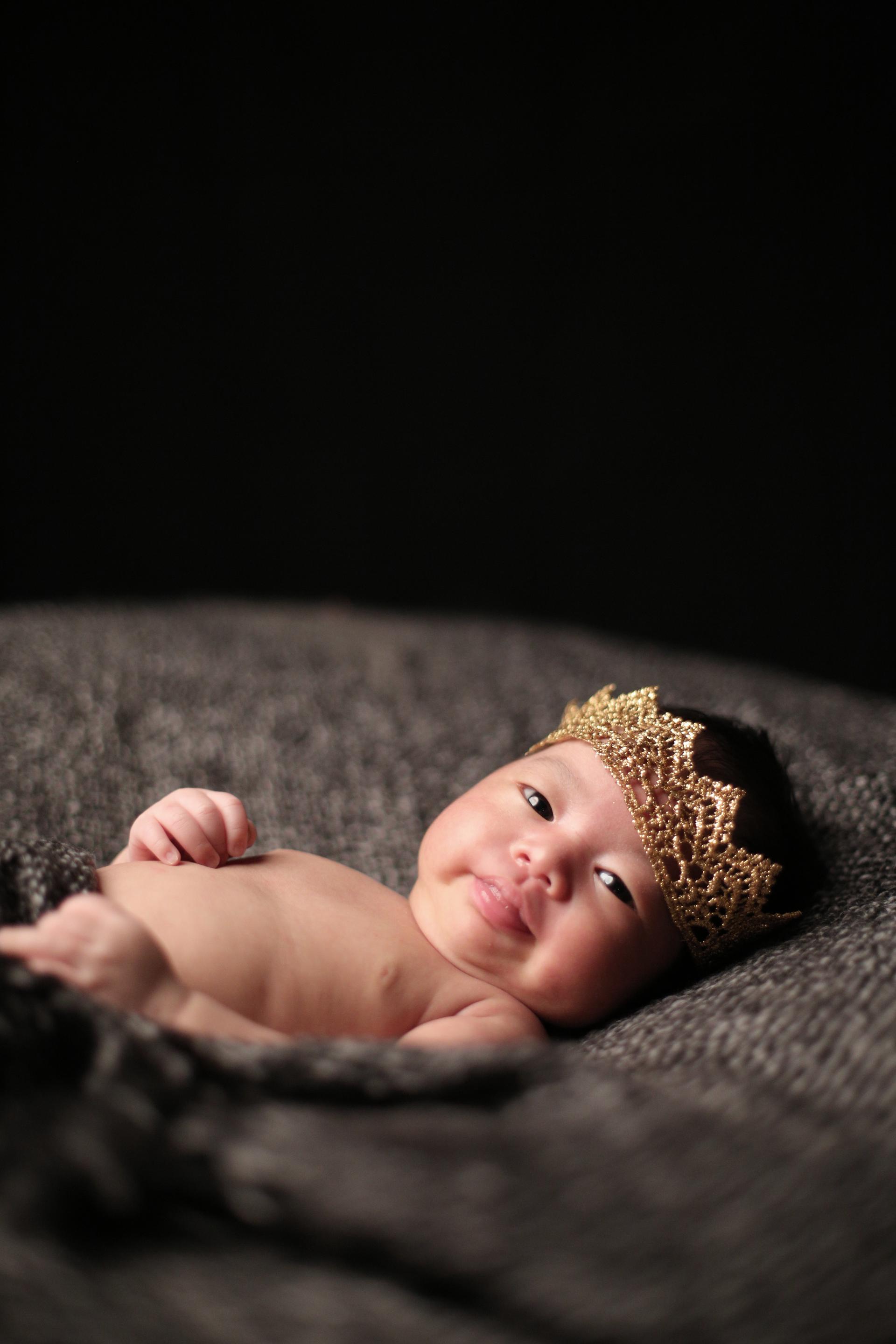 Newborn having skin to skin time with daddy.