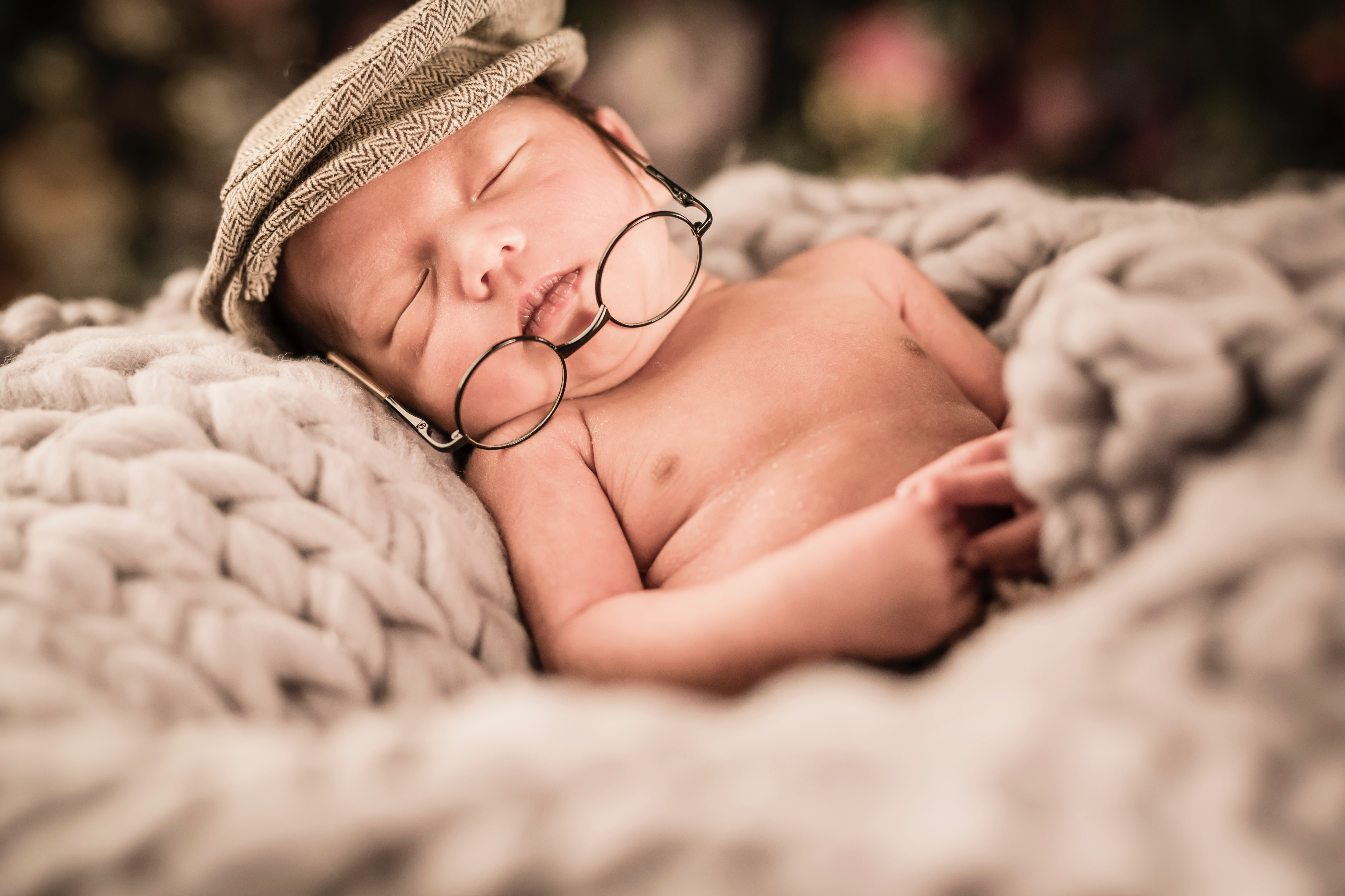 Newborn having skin to skin time with daddy.